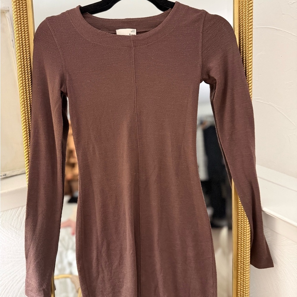 Wilfred Brown Long Sleeve Knit Dress